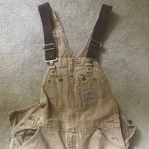 VINTAGE DISTRESSED BROWN CARHARTT OVERALLS